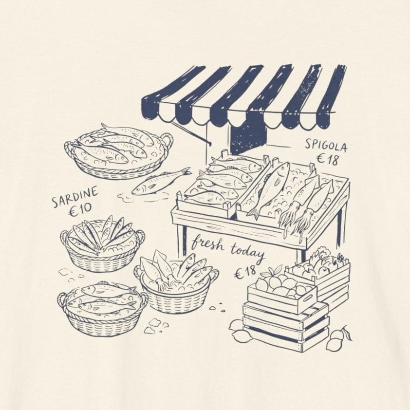 SLOW SARDINE MARKET — Italian T-Shirt