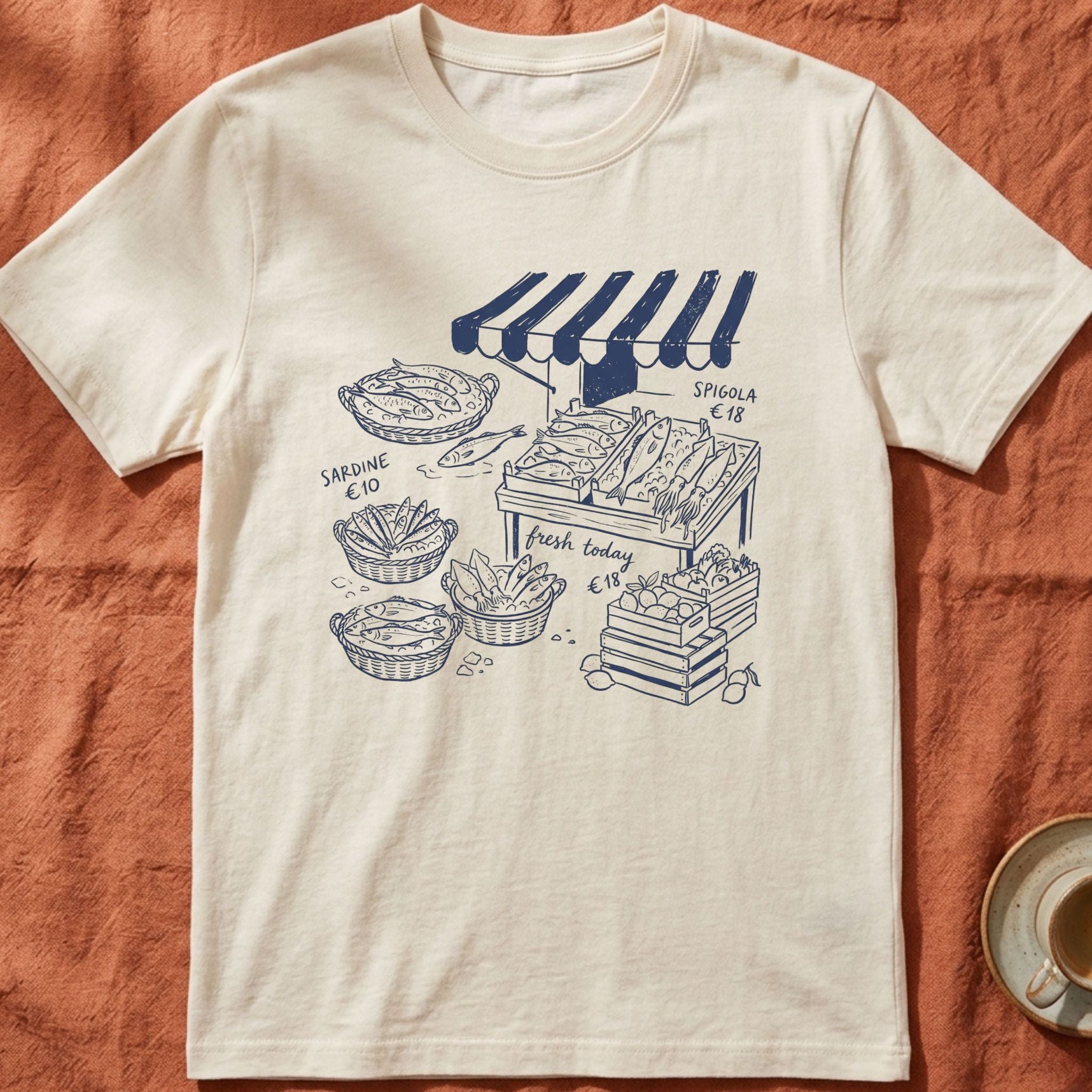 Sardine Market — Slow Living T-Shirt