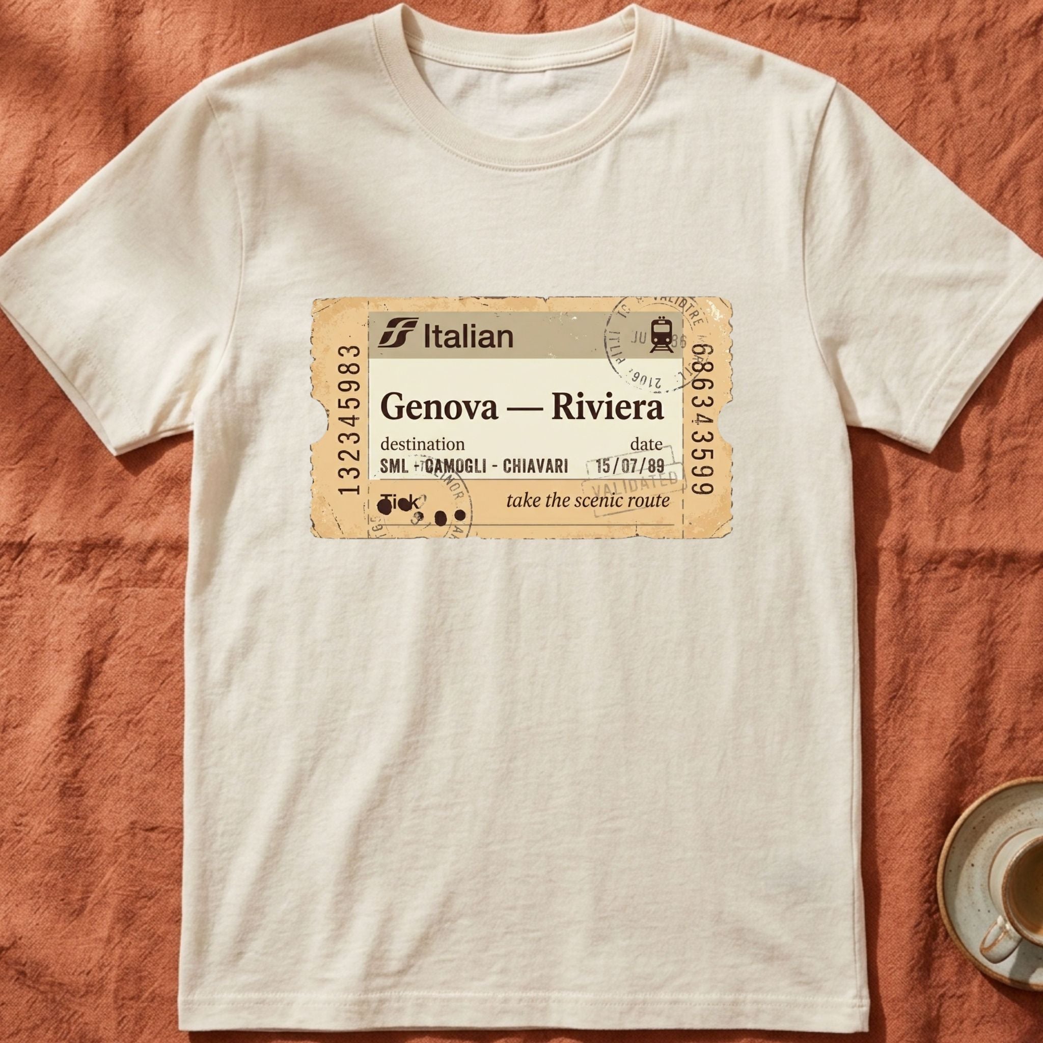 Riviera Train Ticket — Italian T-Shirt
