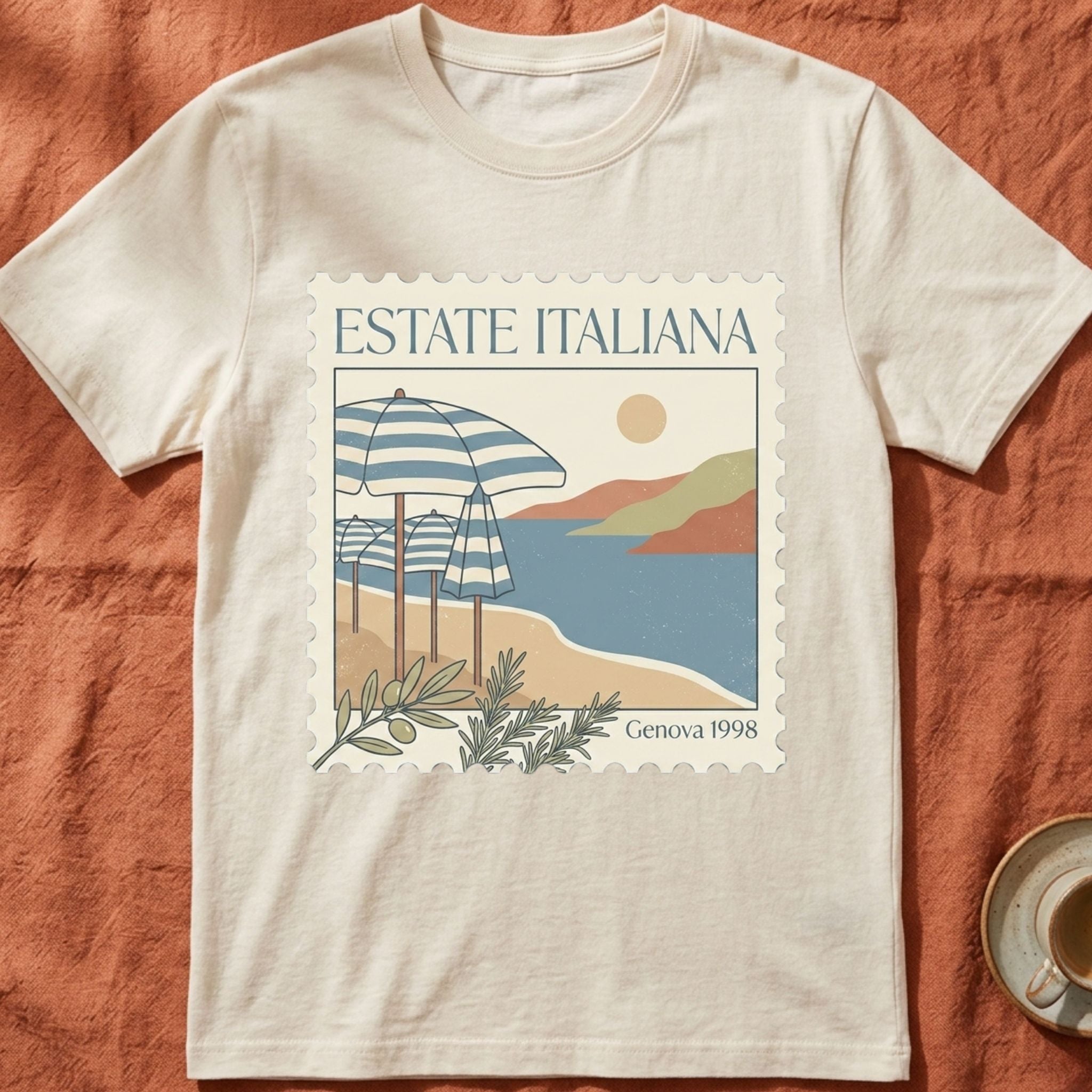 Genova Estate Italiana — Postage Stamp T-Shirt