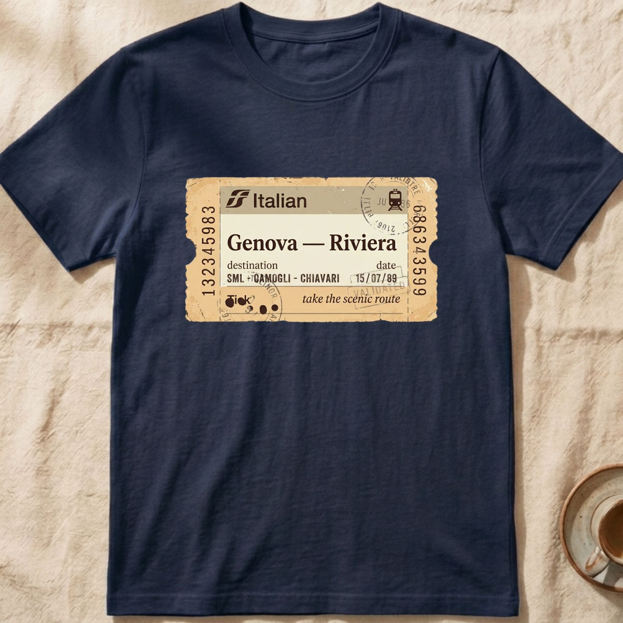 Riviera Train Ticket — Italian T-Shirt