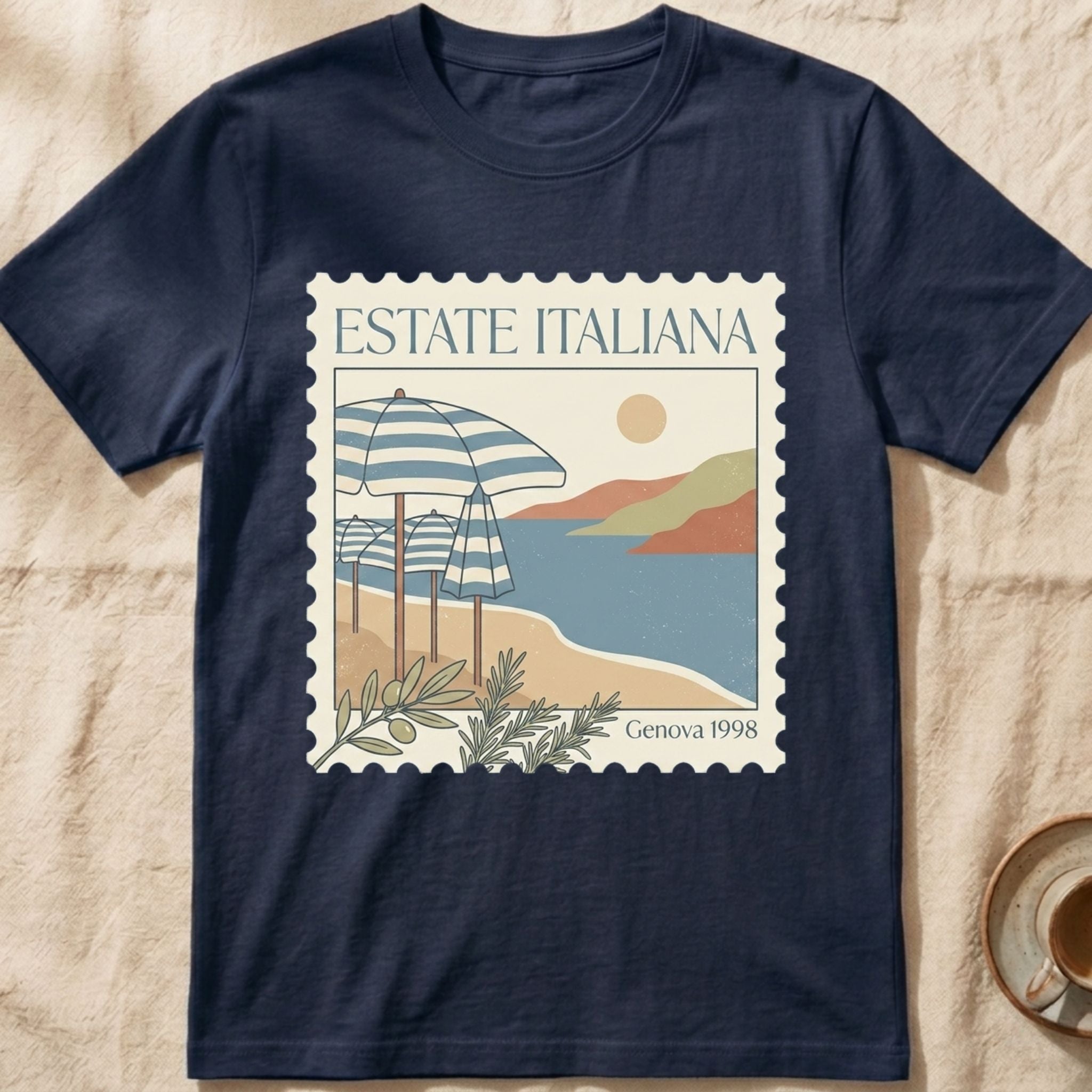 Genova Estate Italiana — Postage Stamp T-Shirt