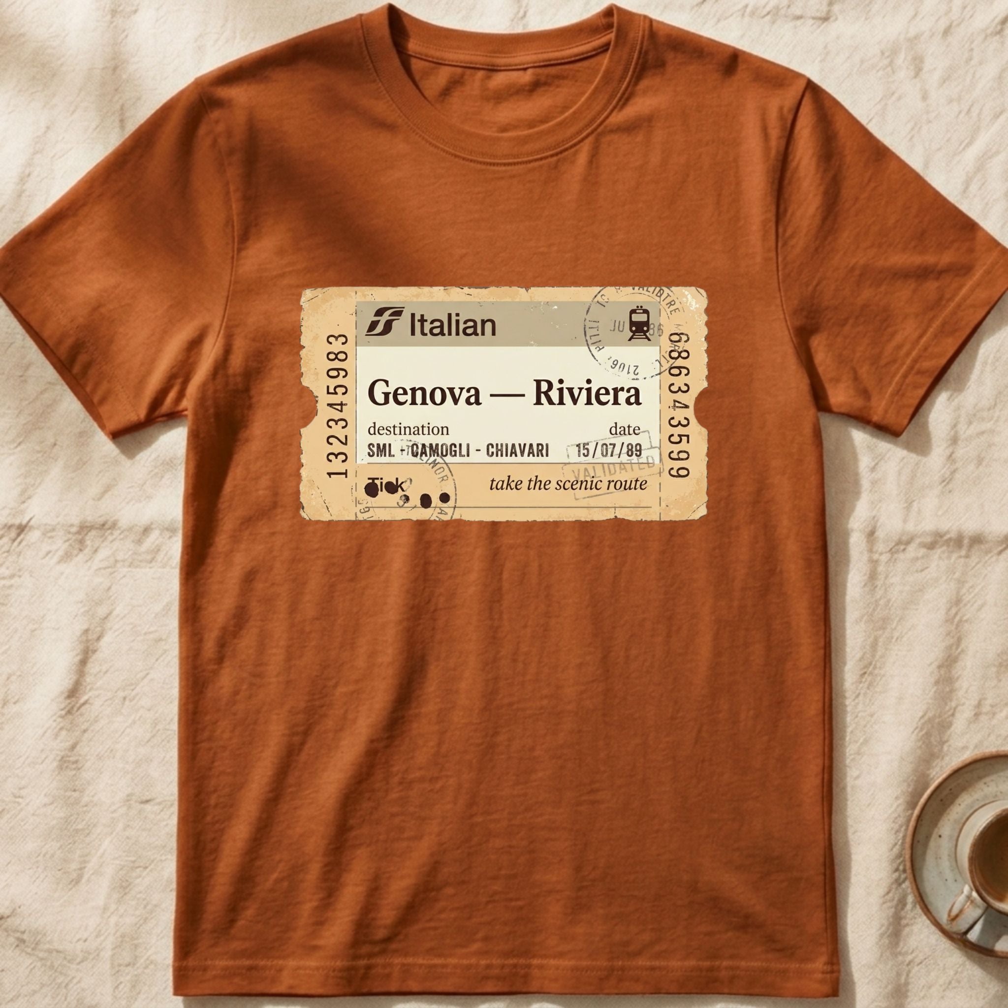 Riviera Train Ticket — Italian T-Shirt