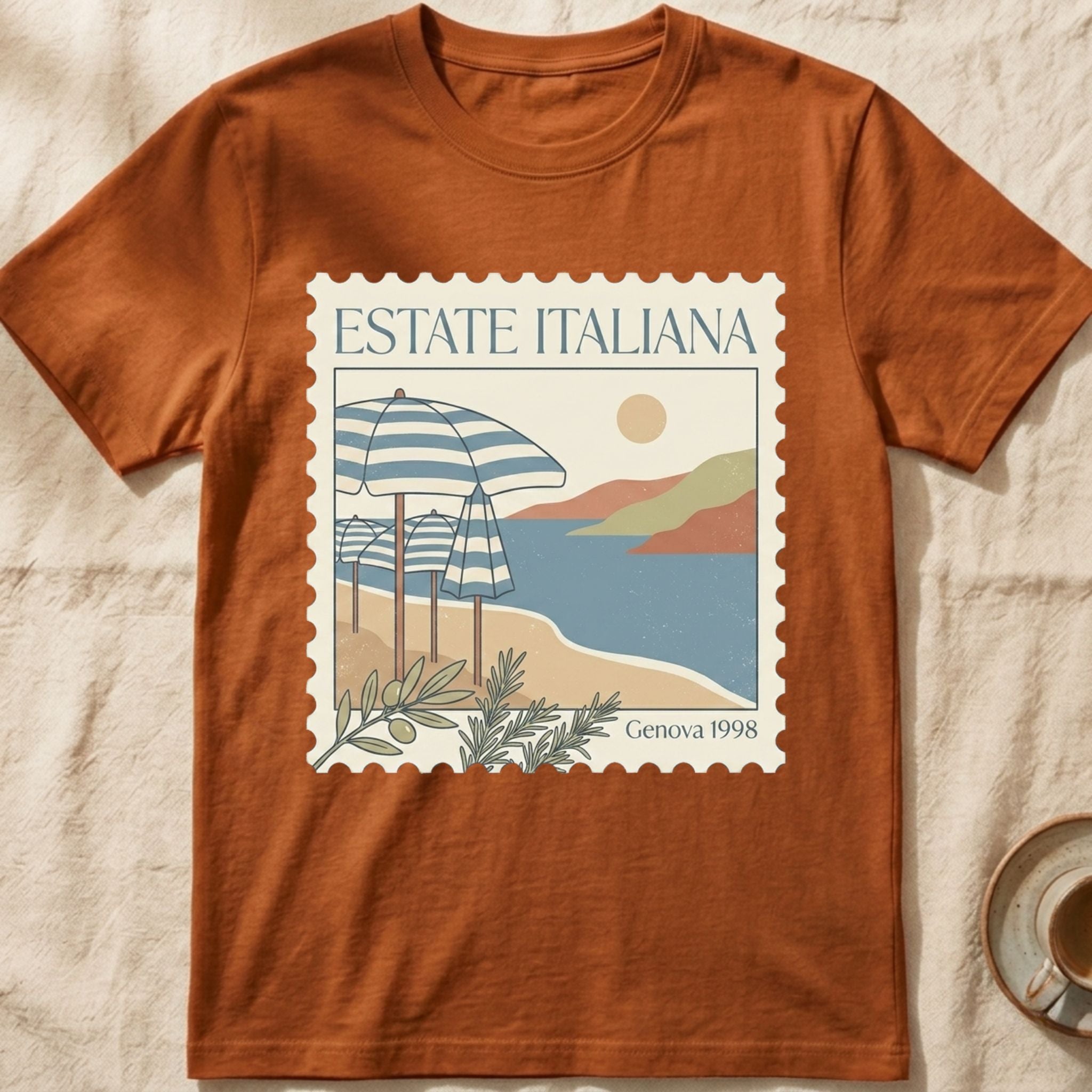 Genova Estate Italiana — Postage Stamp T-Shirt