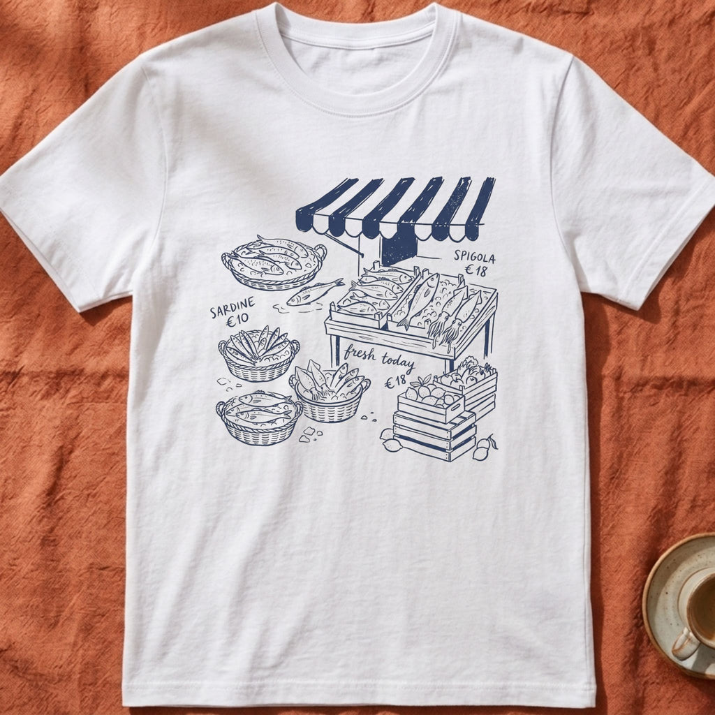 Sardine Market — Slow Living T-Shirt