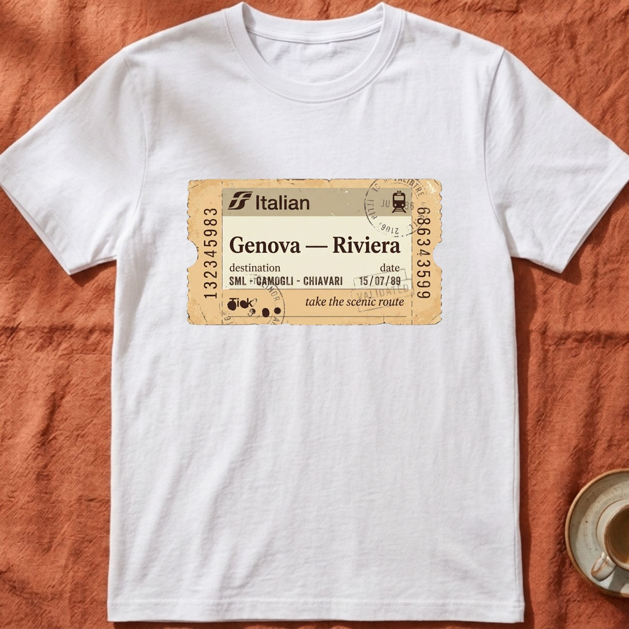 Riviera Train Ticket — Italian T-Shirt
