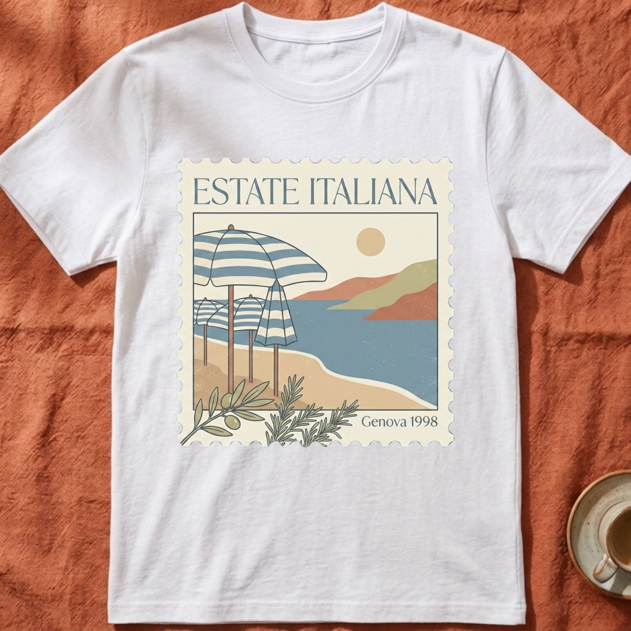 Genova Estate Italiana — Postage Stamp T-Shirt